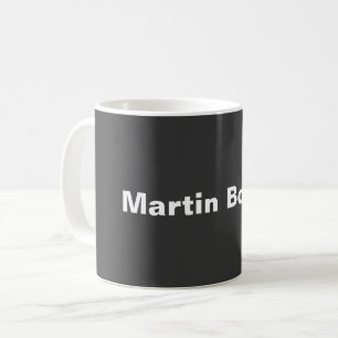 Anpassat namn, minimalistiskt modernt Grått Kaffemugg