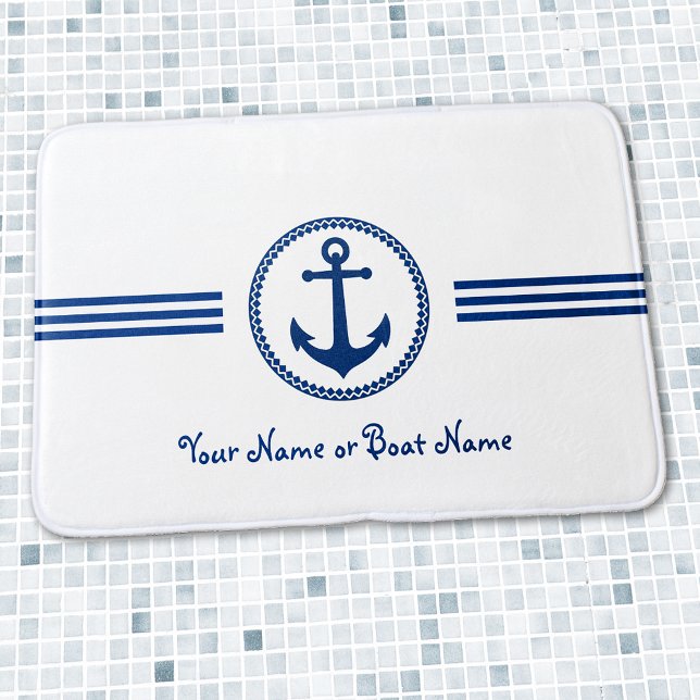 Anpassat namn Modern Anchor Bath Mat Badrumsmatta (Several sizes to choose from.)