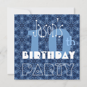 Anpassat namn Modern Barn 10th Birthday Blue Y115 Inbjudningar