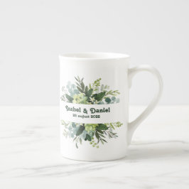 Anpassat Namn modern blom- flickaktig Kaffe Mugg Benporslin Mugg