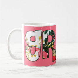 Anpassat namn Modern Blommigt Studenten Gift Kaffemugg
