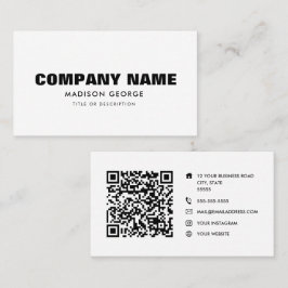 Anpassat namn modern minimalistisk QR-kod för soci Visitkort