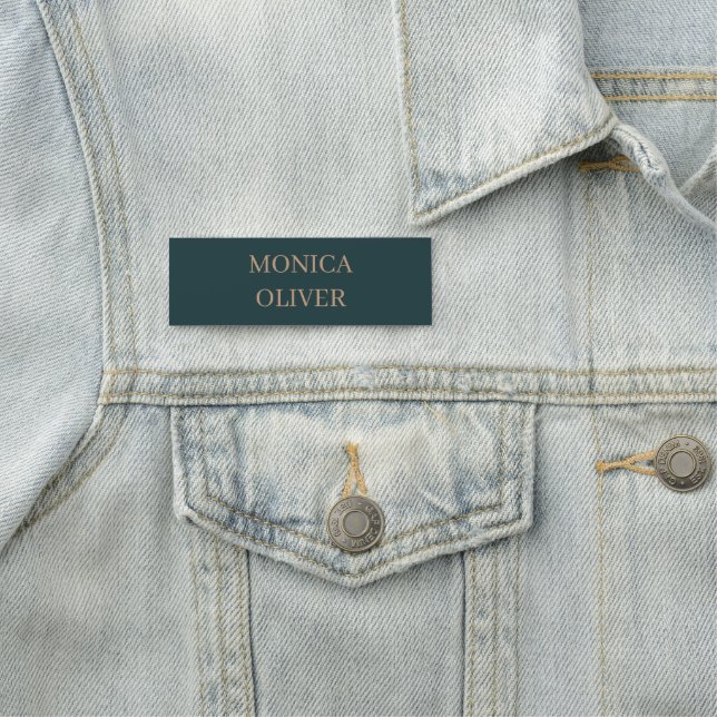 Anpassat namn modern professionell minimalistisk namnbricka (På plats)