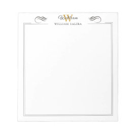 Anpassat namn & monogram 5,5" x 6" anteckningsbloc anteckningsblock