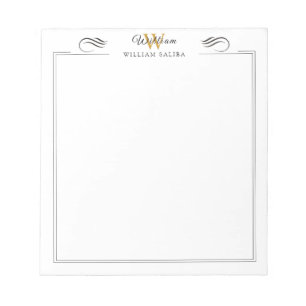 Anpassat namn & monogram 5,5" x 6" anteckningsbloc anteckningsblock