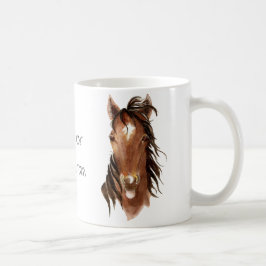 Anpassat namn Monogram Horse med attityd Kaffemugg