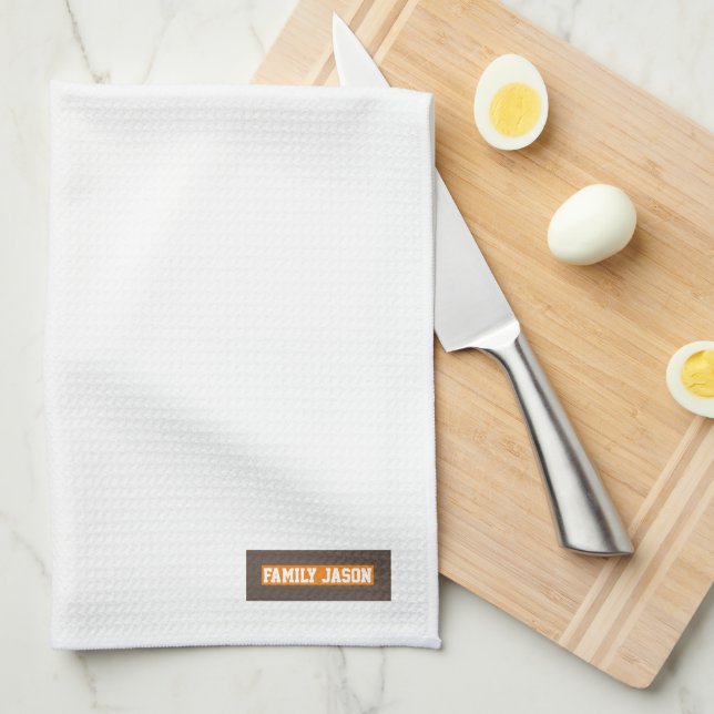 Anpassat namn, monogram modernt utformat trendig v kökshandduk (Vikt i Fjärdedel)