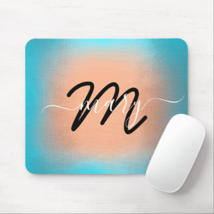 Anpassat namn Monogram Ombre Blue Ro Musmatta