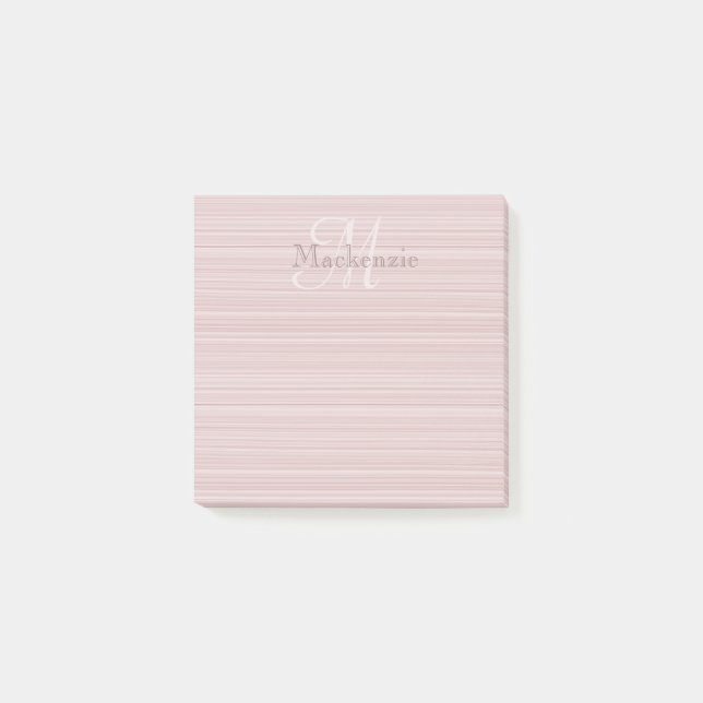 Anpassat namn Monogram  Rosa Rand Post-it Block (Framsida)