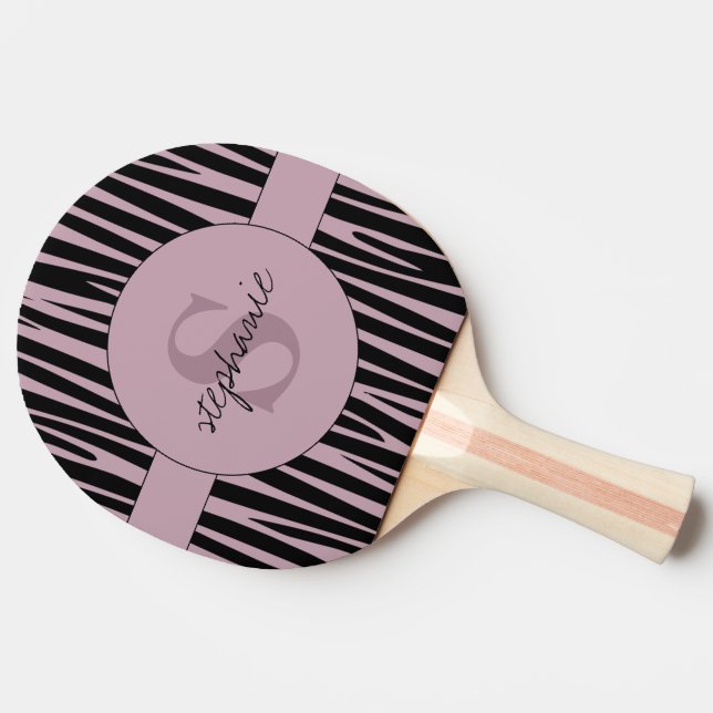 Anpassat namn Monogrammed Zebra ränder mönster Pingisracket (Sidan)