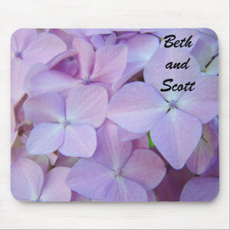 Anpassat namn mouspad Beth och Scott Hydrangea Musmatta