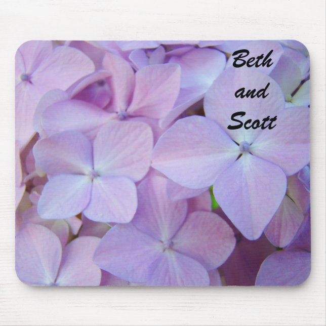 Anpassat namn mouspad Beth och Scott Hydrangea Musmatta (Framsidan)