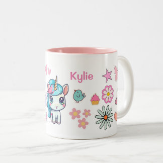 Anpassat namn Mugg med Unicorn och Stickers