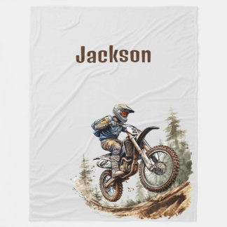 Anpassat namn Mysigt Dirtcycle Blanket Gift Boy-fa Fleecefilt
