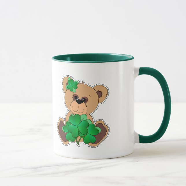 Anpassat namn Nalle St. Patrick's Day Gift Mugg (Höger)