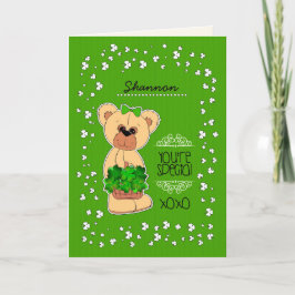 Anpassat namn Nalle St. Patrick's Day Kort