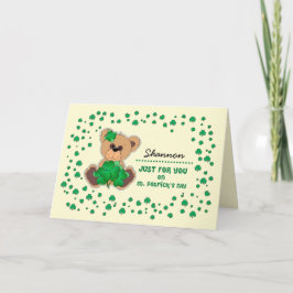 Anpassat namn Nalle St. Patrick's Day Kort