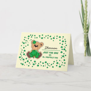 Anpassat namn Nalle St. Patrick's Day Kort