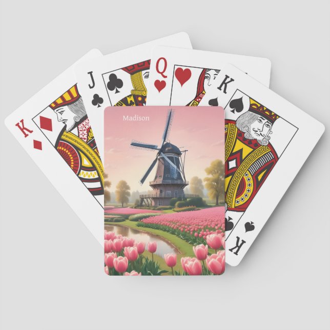 Anpassat namn Nederländerna Windmills Casinokort (Baksidan)