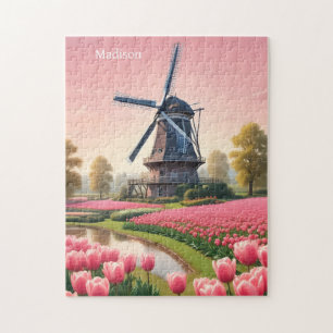 Anpassat namn Nederländerna Windmills Pussel