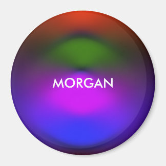 Anpassat namn Neon av Blue, Purple, Green & Orange Magnet