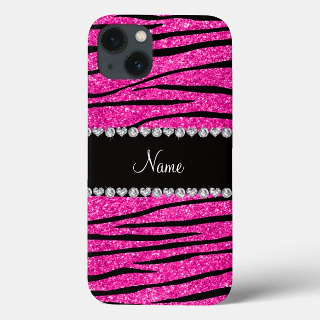 Anpassat namn neon glitter zebra-diamanter (Baksida)