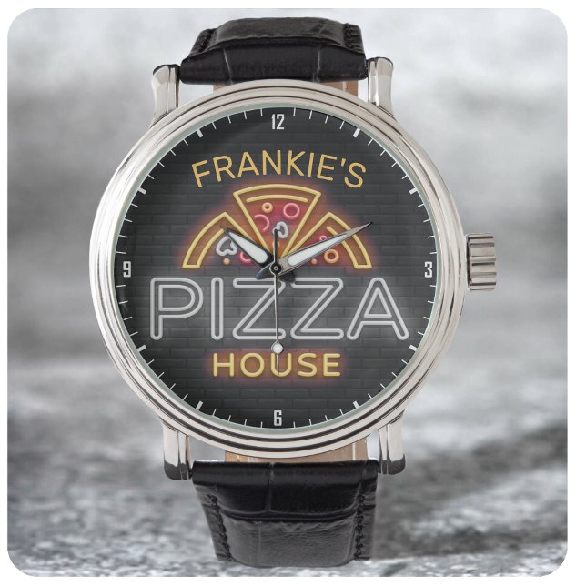 Anpassat namn Neon Italia Pizzeria Pizza House Armbandsur (Skapare uppladdad)