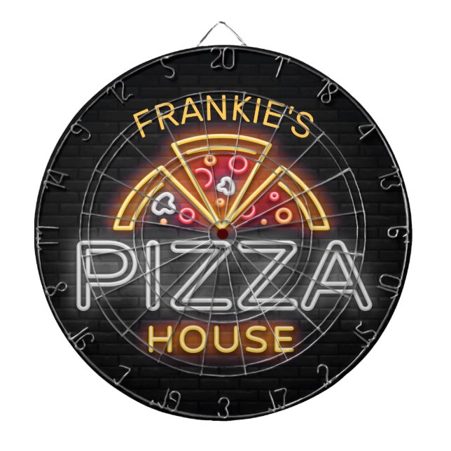 Anpassat namn Neon Italia Pizzeria Pizza House Darttavla (Framsidan)