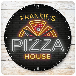 Anpassat namn Neon Italia Pizzeria Pizza House Stor Klocka
