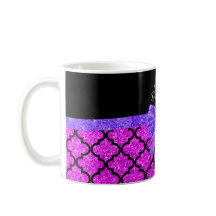 Anpassat namn neon rosa glitter moroccan lila bow