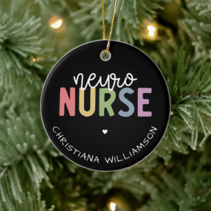 Anpassat namn Neuro Nurse Neuroscience Nurse Gifts Julgransprydnad Keramik