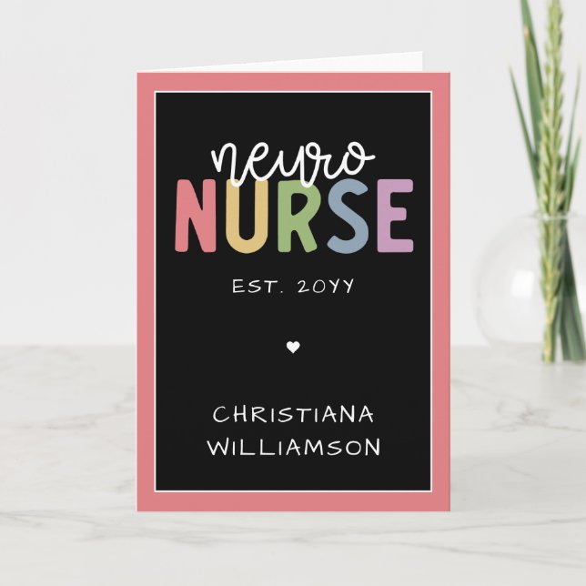 Anpassat namn Neuro Nurse Neuroscience Nurse Gifts Kort (Framsida)