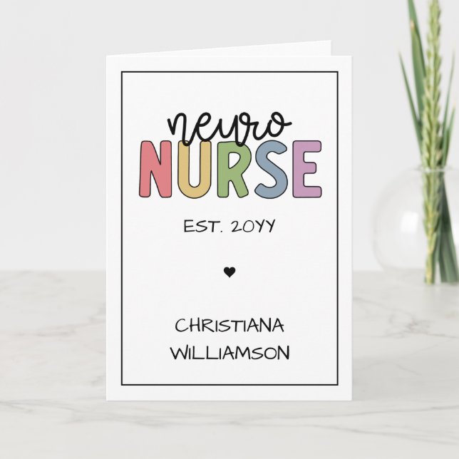 Anpassat namn Neuro Nurse Neuroscience Nurse Gifts Kort (Framsida)