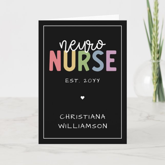 Anpassat namn Neuro Nurse Neuroscience Nurse Gifts Kort (Framsida)