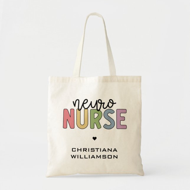 Anpassat namn Neuro Nurse Neuroscience Nurse Gifts Tygkasse (Framsidan)