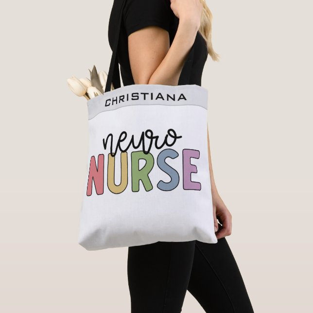Anpassat namn Neuro Nurse Neuroscience Nurse Gifts Tygkasse (Närbild)