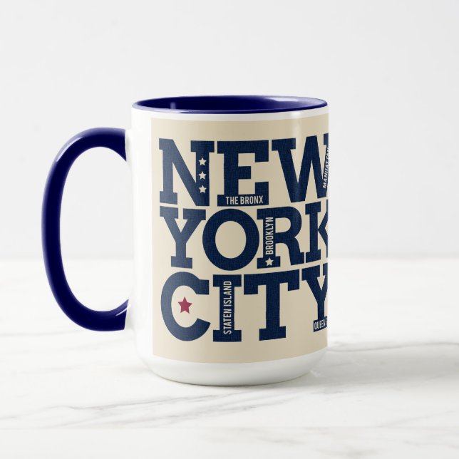 Anpassat namn New York City Typography mugg (Vänster)