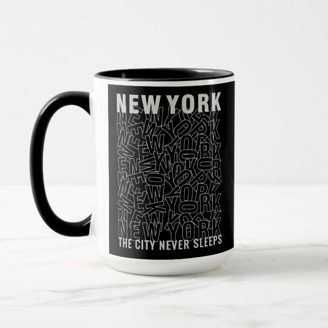 Anpassat namn New York Typography mugg (Vänster)