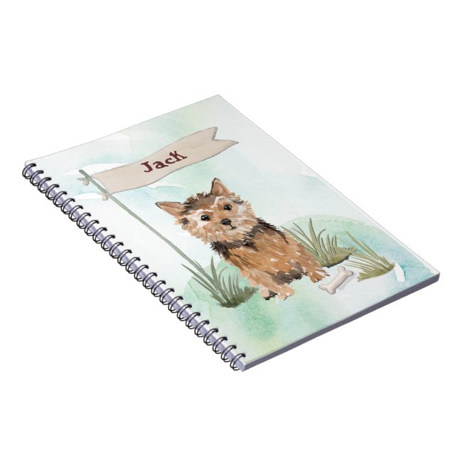 Anpassat namn Norfolk Terrier Pet-Hund Anteckningsbok (Högra Sidan)