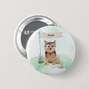 Anpassat namn Norfolk Terrier Pet-Hund Knapp