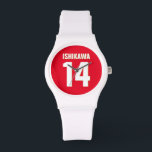 Anpassat namn, nummer, Färg. Sportfantaster Red Armbandsur<br><div class="desc">Anpassa till namn, nummer och färg efter ditt val!</div>