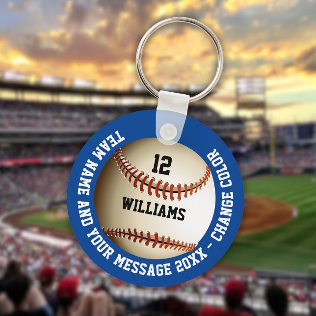 Anpassat Namn Nummer Lag Namn Baseboll Nyckelring (Custom Name Number Team Name Baseball Keychain)