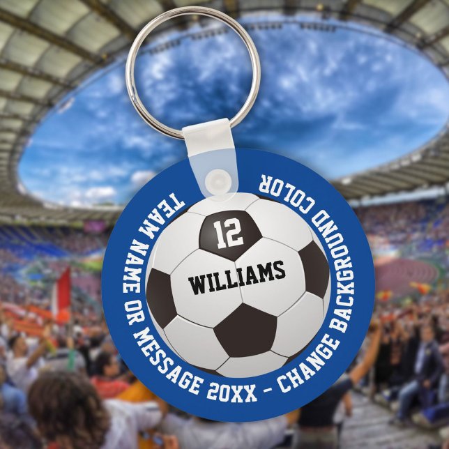 Anpassat Namn Nummer Lag Namn Fotboll Nyckelring (Custom Name Number Team Name Soccer Ball Keychain)