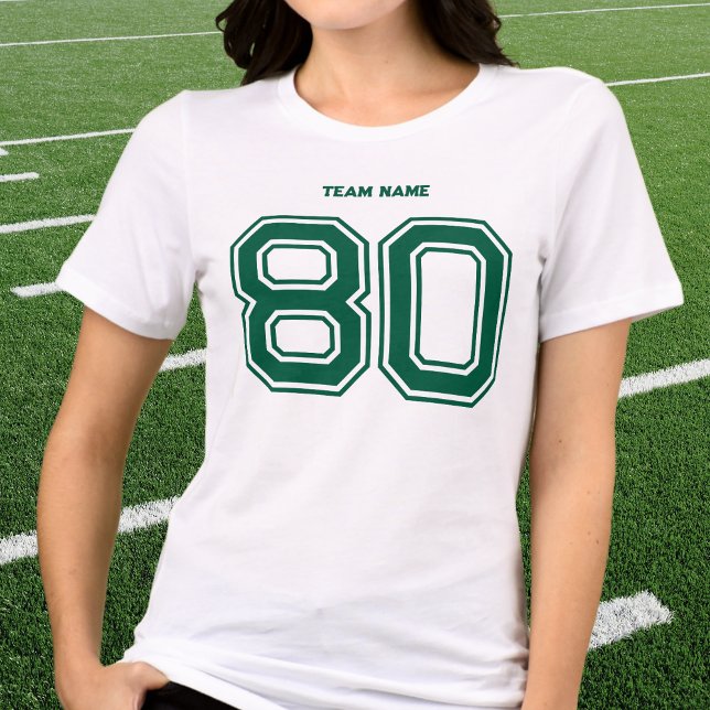 Anpassat namn, nummer, Namn i grönt Sports Team T Shirt (Skapare uppladdad)