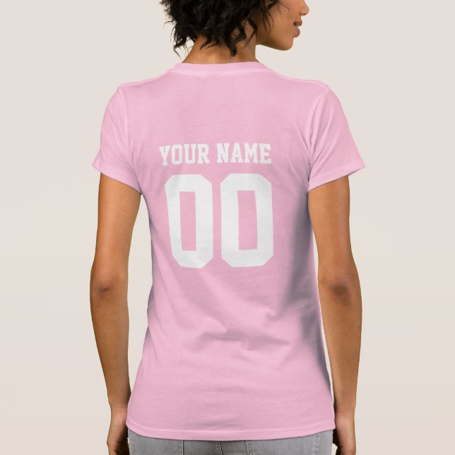 Anpassat namn Nummer på damfotboll T-Shirt (Baksida)