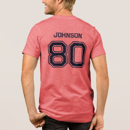 Anpassat namn, nummer, rött team för marinsport t shirt