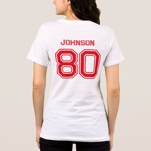 Anpassat namn, nummer, team Namn T Shirt (Baksida)