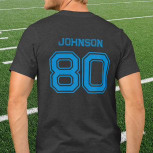 Anpassat namn, nummer, teamsvart för Blue Sports T Shirt
