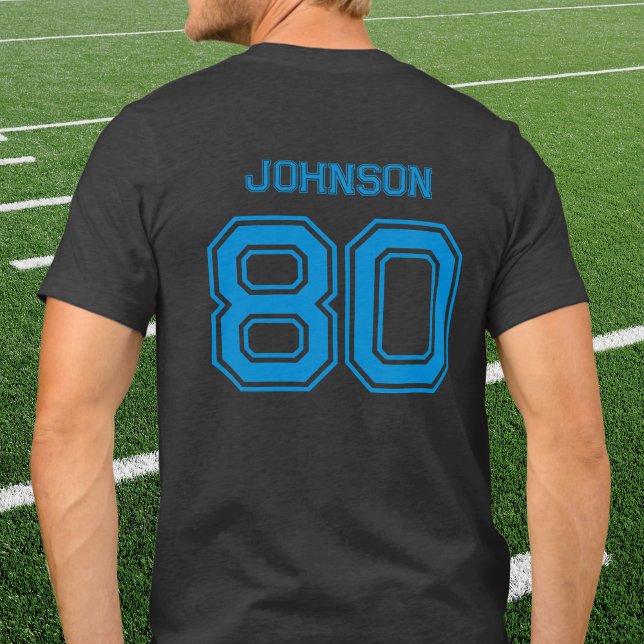 Anpassat namn, nummer, teamsvart för Blue Sports T T Shirt (Skapare uppladdad)