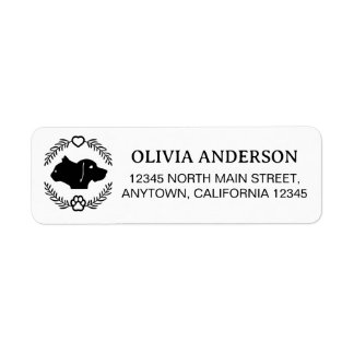 Anpassat namn och adress Katt och hund Returadress Etikett